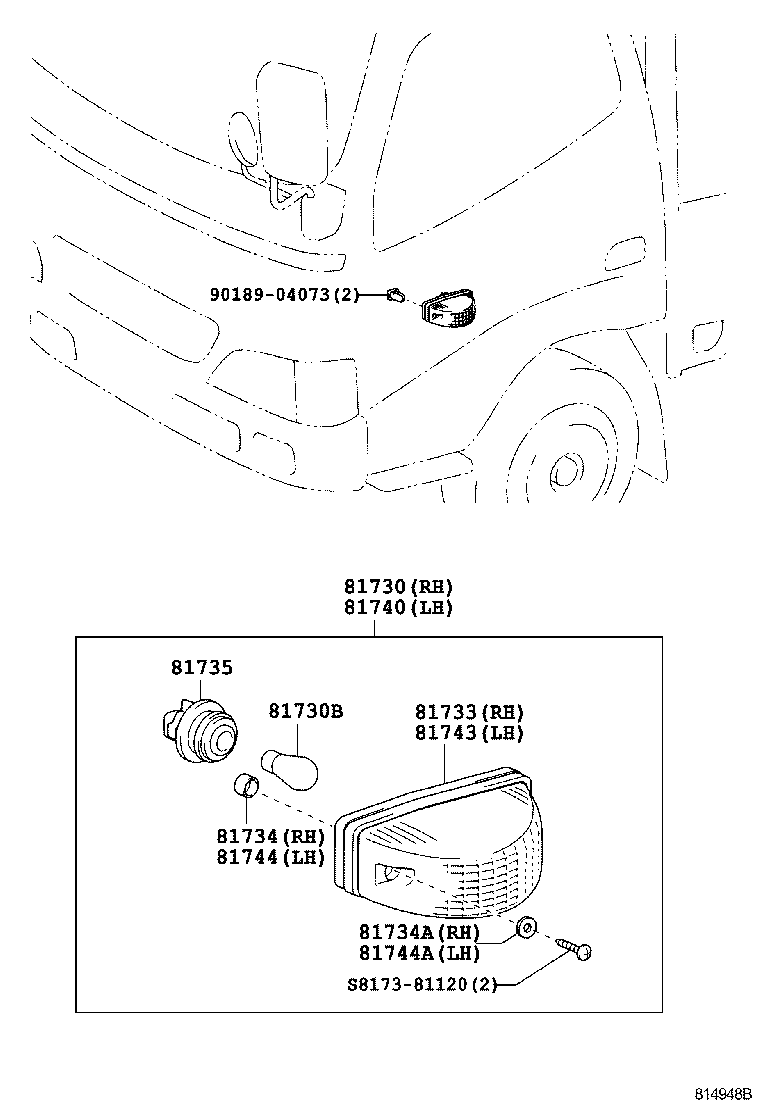  DYNA TOYOACE |  SIDE TURN SIGNAL LAMP OUTER MIRROR LAMP
