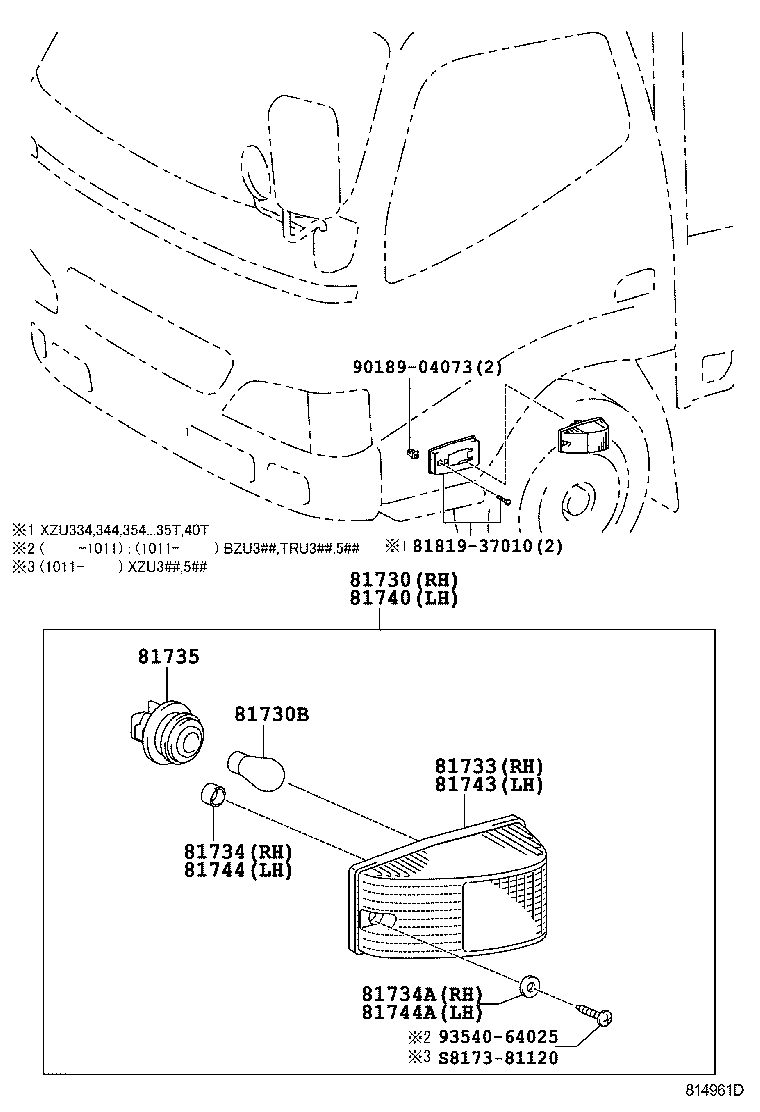  DYNA TOYOACE |  SIDE TURN SIGNAL LAMP OUTER MIRROR LAMP
