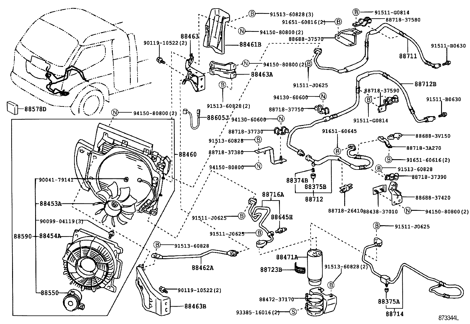  DYNA TOYOACE |  HEATING AIR CONDITIONING COOLER PIPING