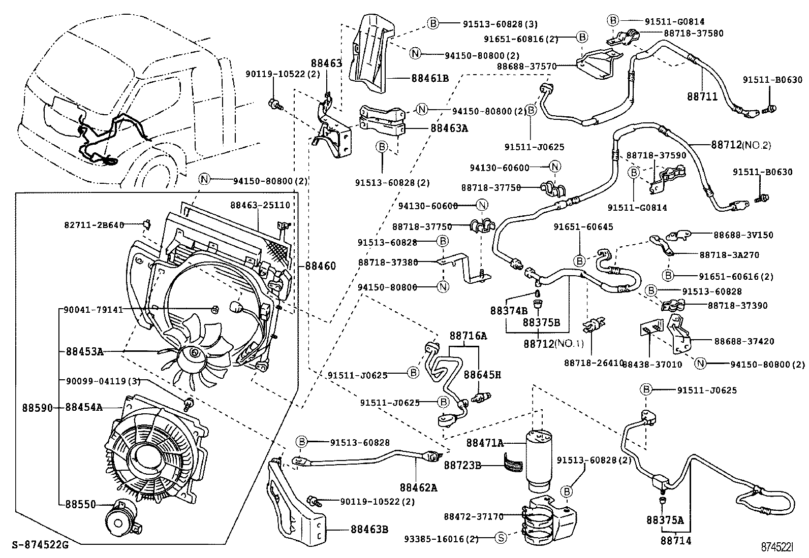  DYNA TOYOACE |  HEATING AIR CONDITIONING COOLER PIPING