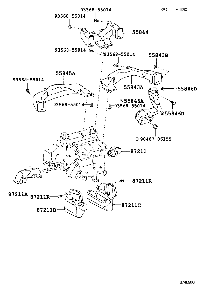  SOARER SC430 |  HEATING AIR CONDITIONING CONTROL AIR DUCT