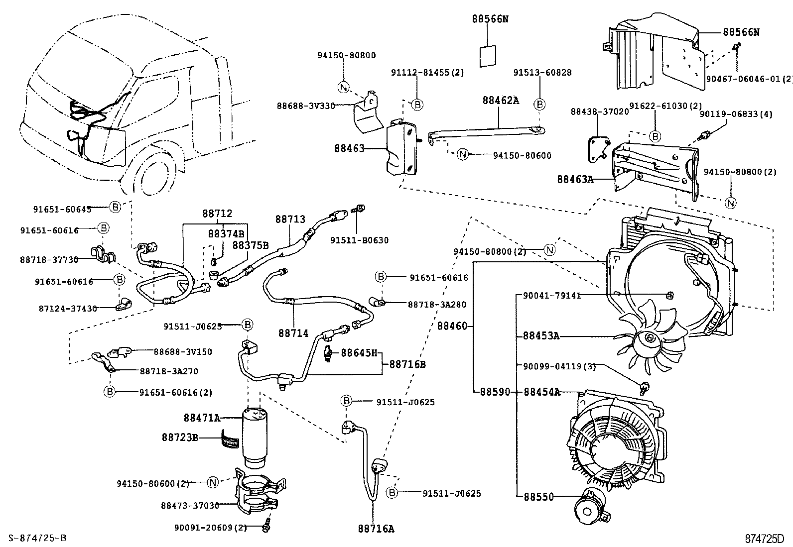  DYNA TOYOACE |  HEATING AIR CONDITIONING COOLER PIPING