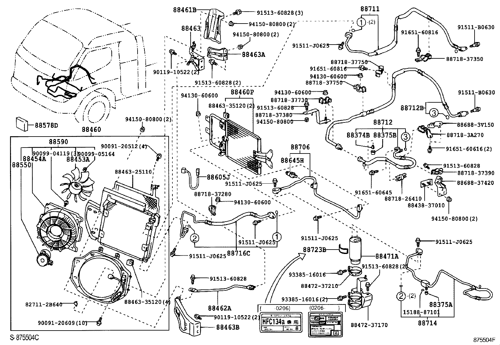  DYNA TOYOACE |  HEATING AIR CONDITIONING COOLER PIPING