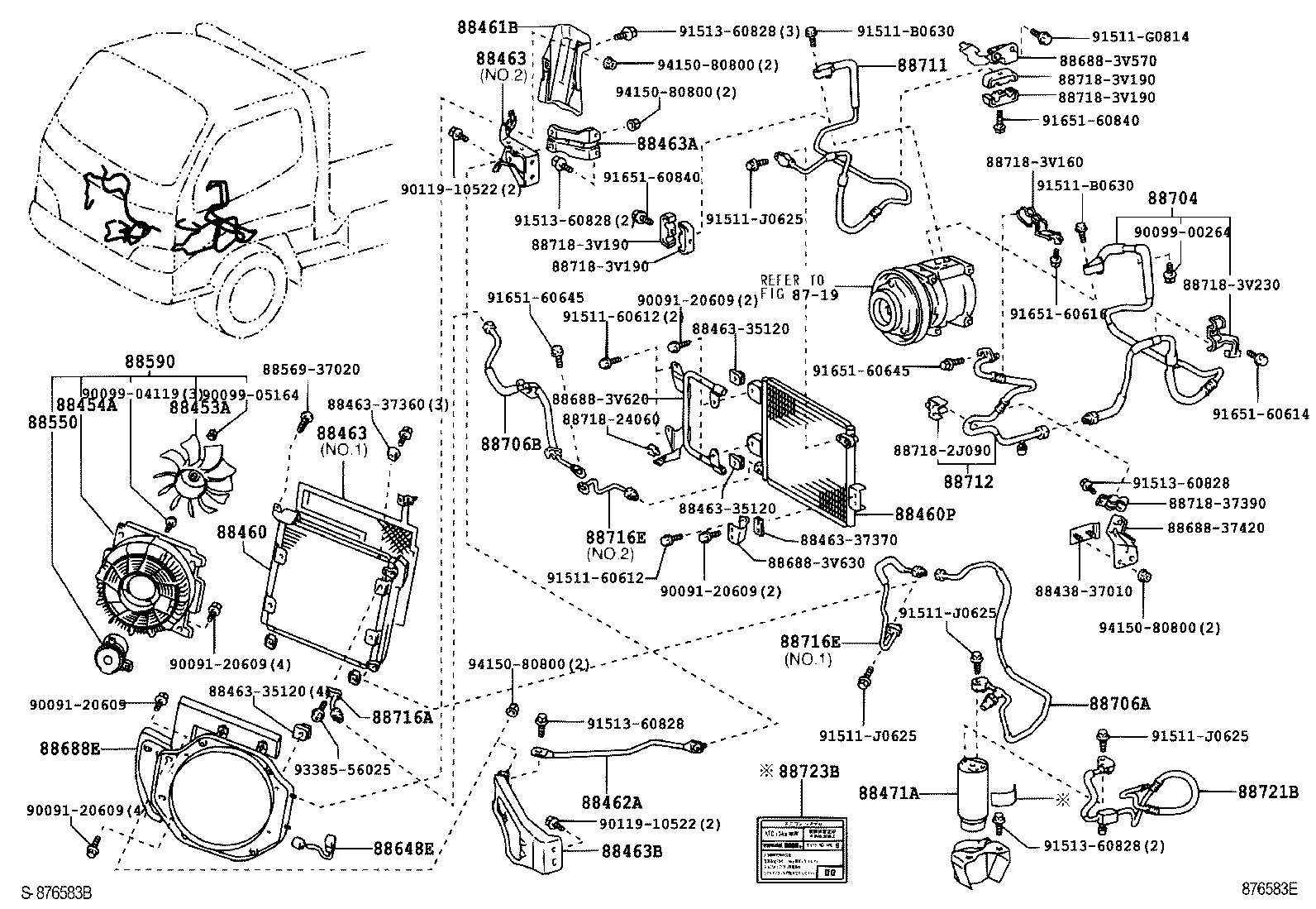  DYNA TOYOACE |  HEATING AIR CONDITIONING COOLER PIPING