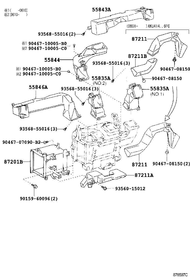  DYNA TOYOACE HV |  HEATING AIR CONDITIONING CONTROL AIR DUCT