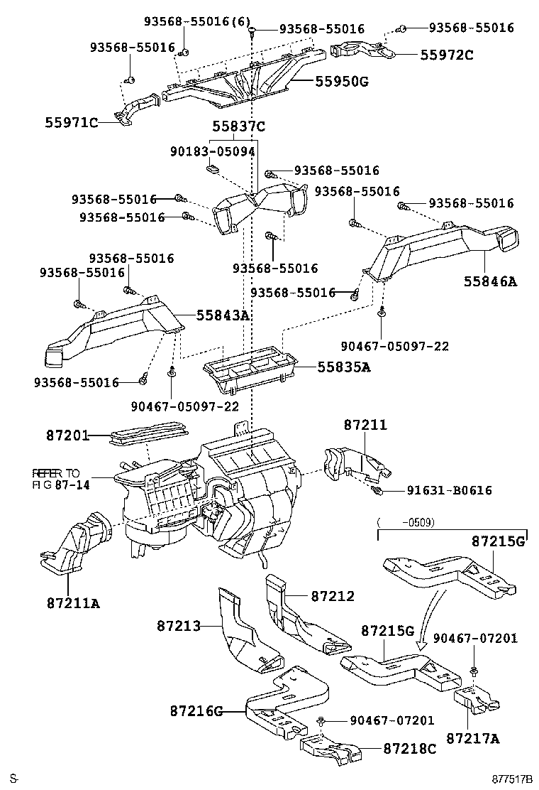  KLUGER HV |  HEATING AIR CONDITIONING CONTROL AIR DUCT