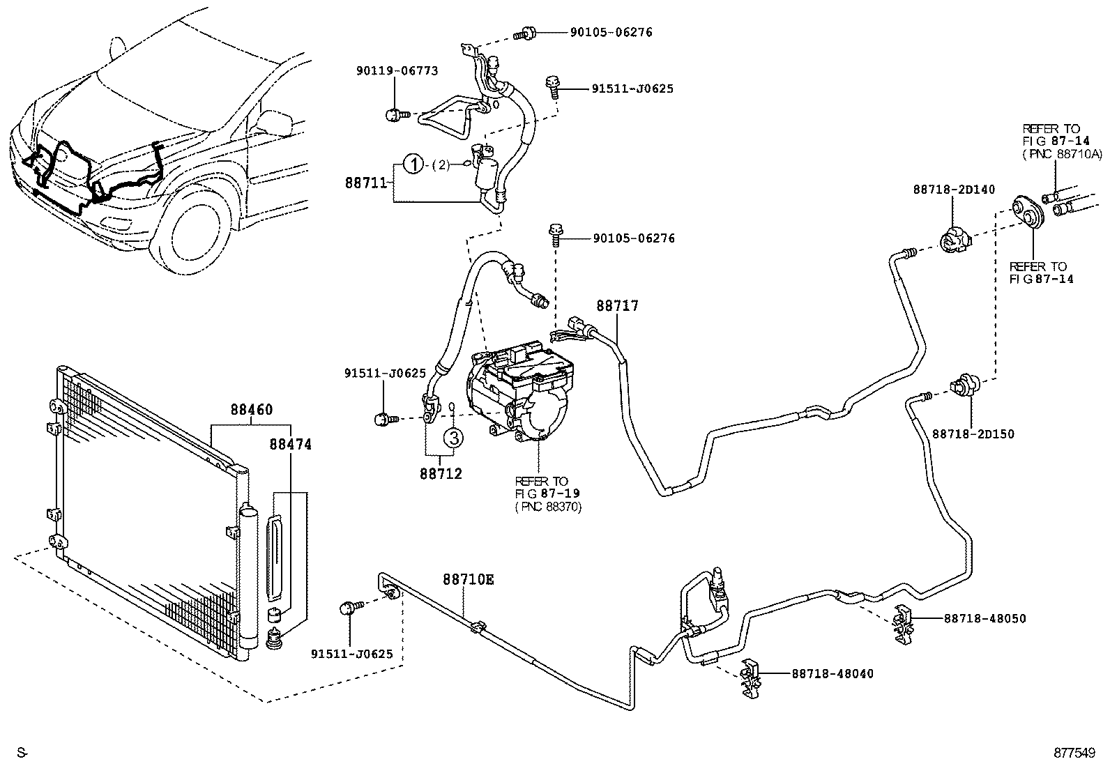  HARRIER HV |  HEATING AIR CONDITIONING COOLER PIPING