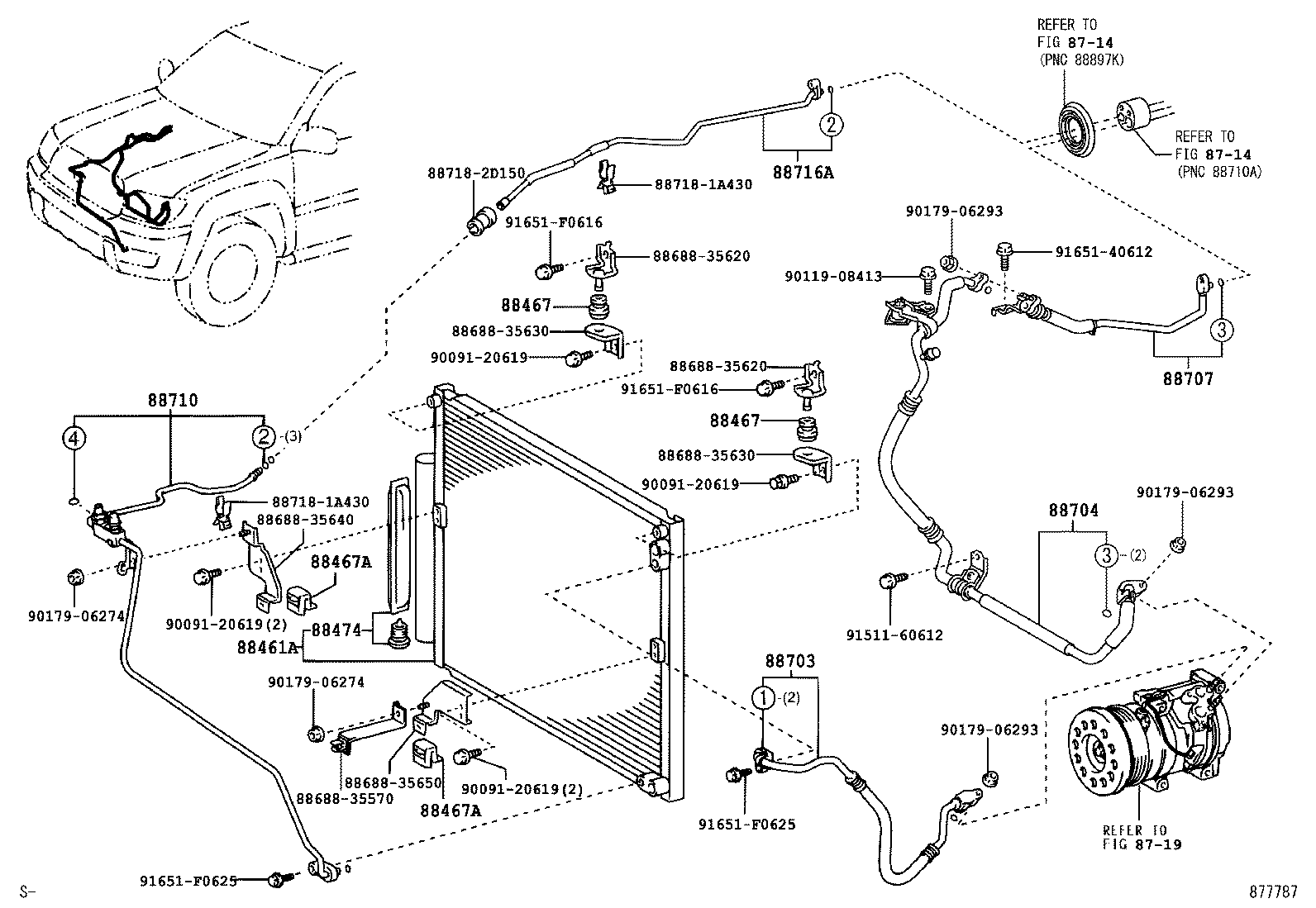  HILUX SURF |  HEATING AIR CONDITIONING COOLER PIPING
