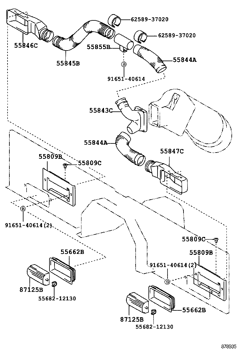  DYNA TOYOACE |  HEATING AIR CONDITIONING CONTROL AIR DUCT