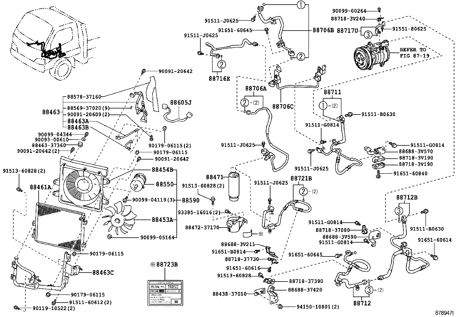  DYNA TOYOACE |  HEATING AIR CONDITIONING COOLER PIPING