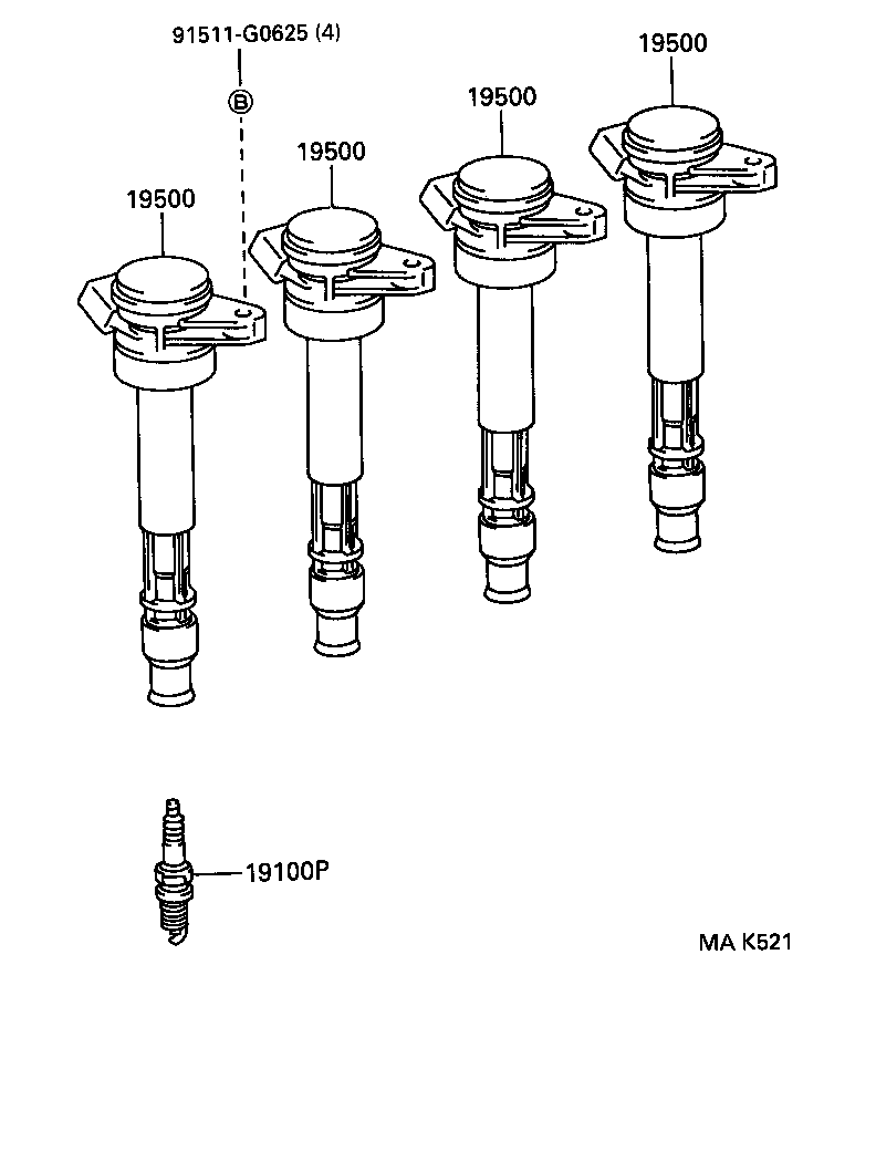 CALDINA |  IGNITION COIL SPARK PLUG