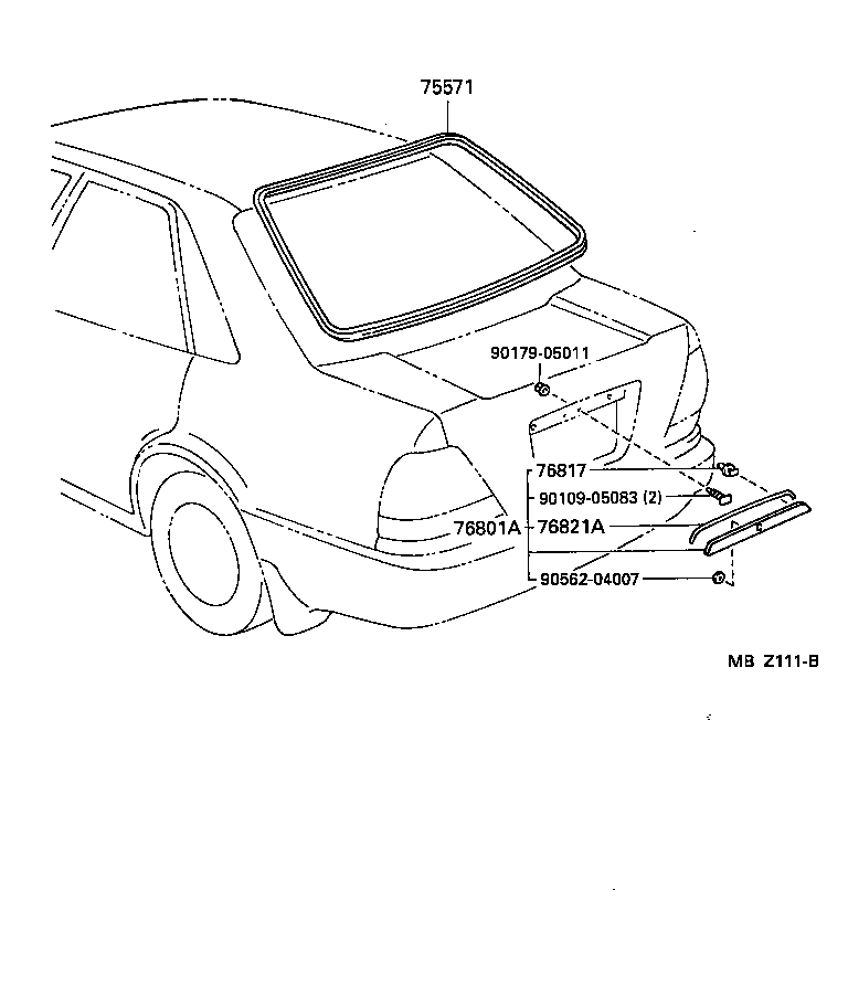  LEVIN TRUENO |  REAR MOULDING