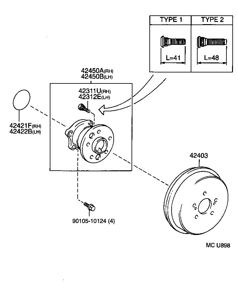  CALDINA |  REAR AXLE SHAFT HUB