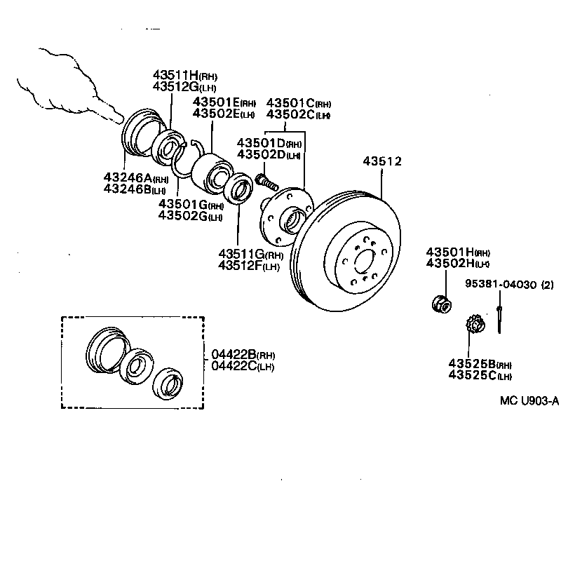  CALDINA |  FRONT AXLE HUB