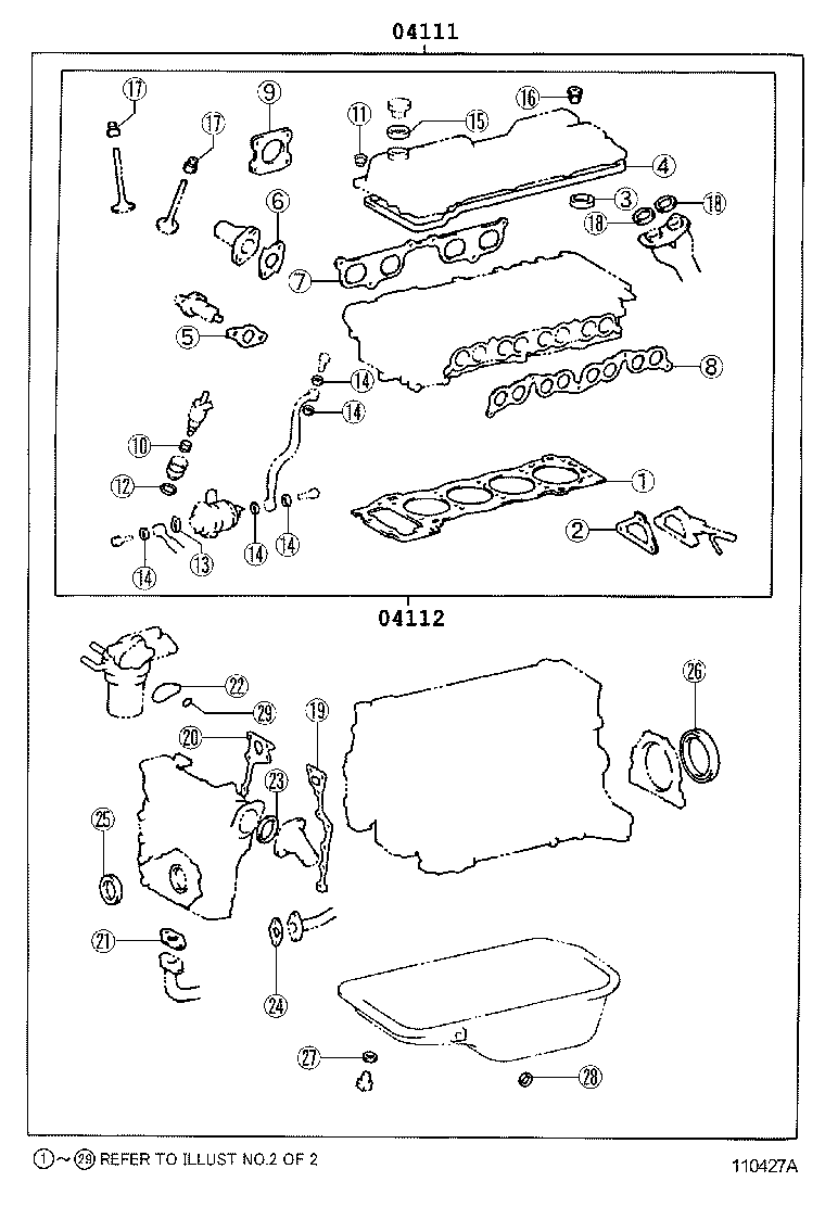  REGIUS TOURING HIACE |  ENGINE OVERHAUL GASKET KIT