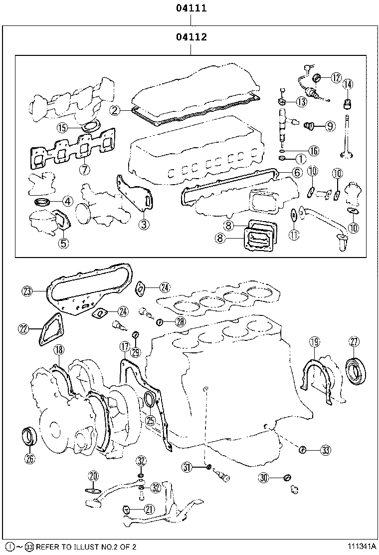  DYNA 200 TOYOACE G25 |  ENGINE OVERHAUL GASKET KIT