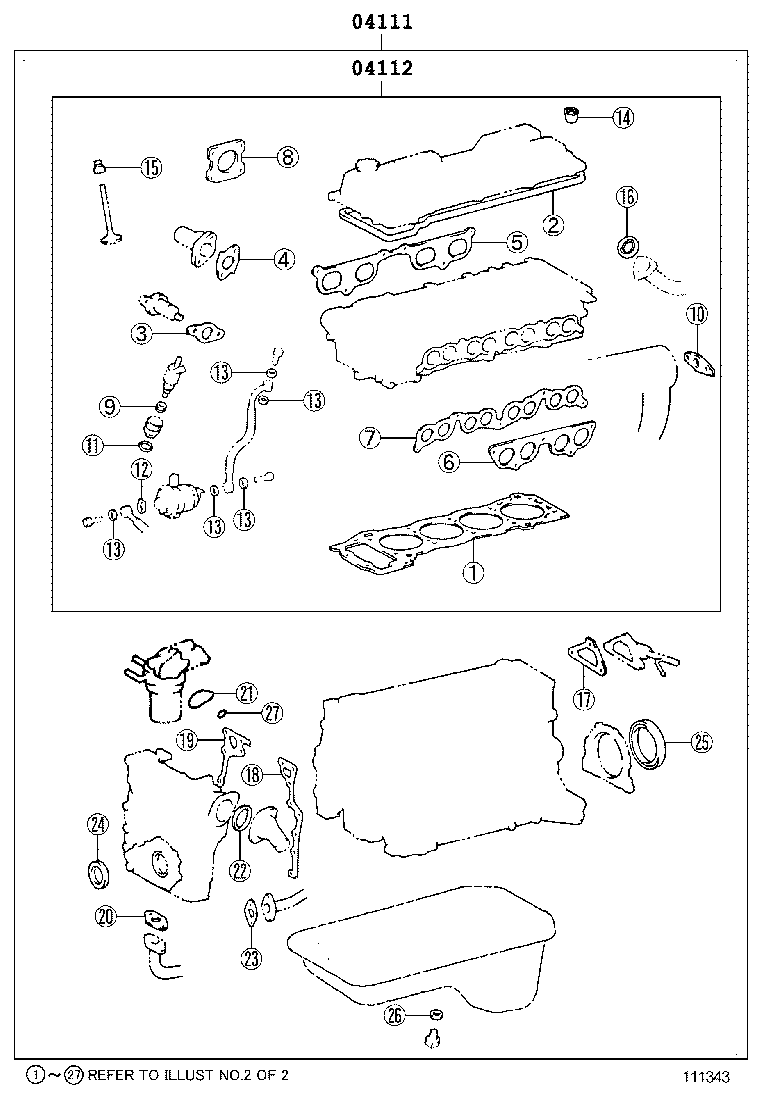  DYNA 200 TOYOACE G25 |  ENGINE OVERHAUL GASKET KIT