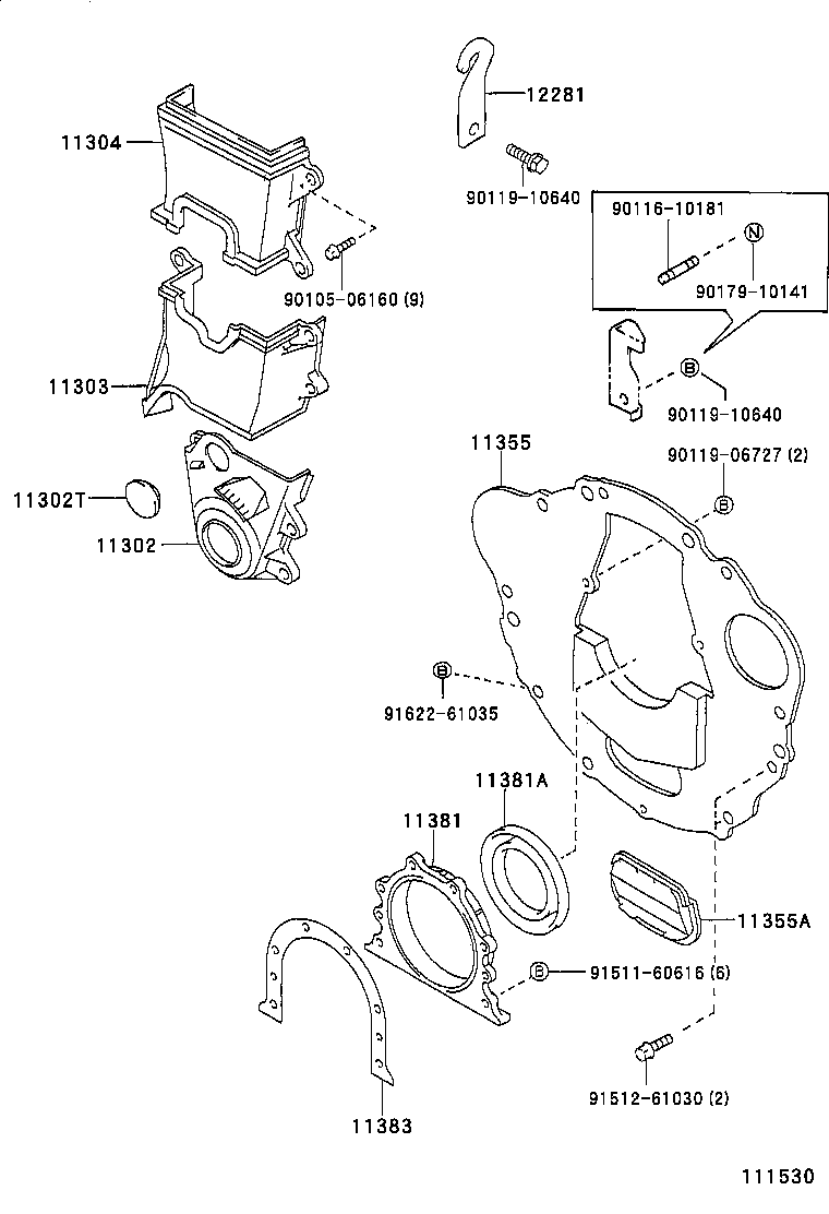  CALDINA |  TIMING GEAR COVER REAR END PLATE