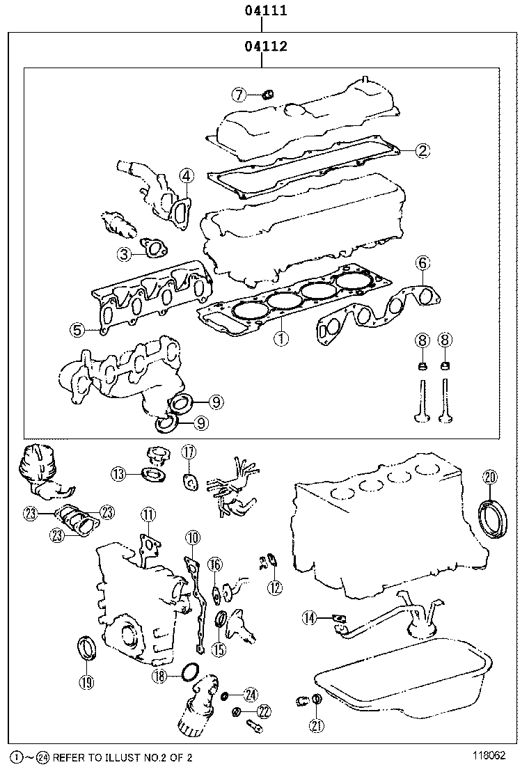  HIACE REGIUSACE |  ENGINE OVERHAUL GASKET KIT