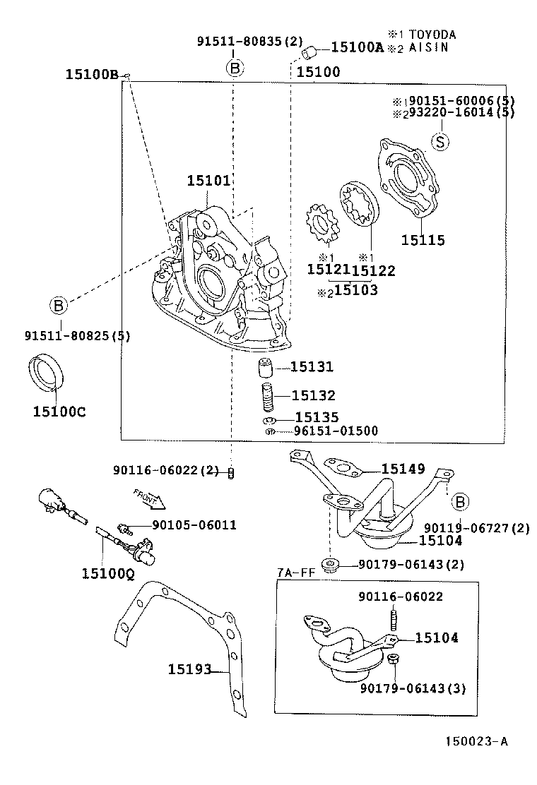  CARINA FF |  ENGINE OIL PUMP