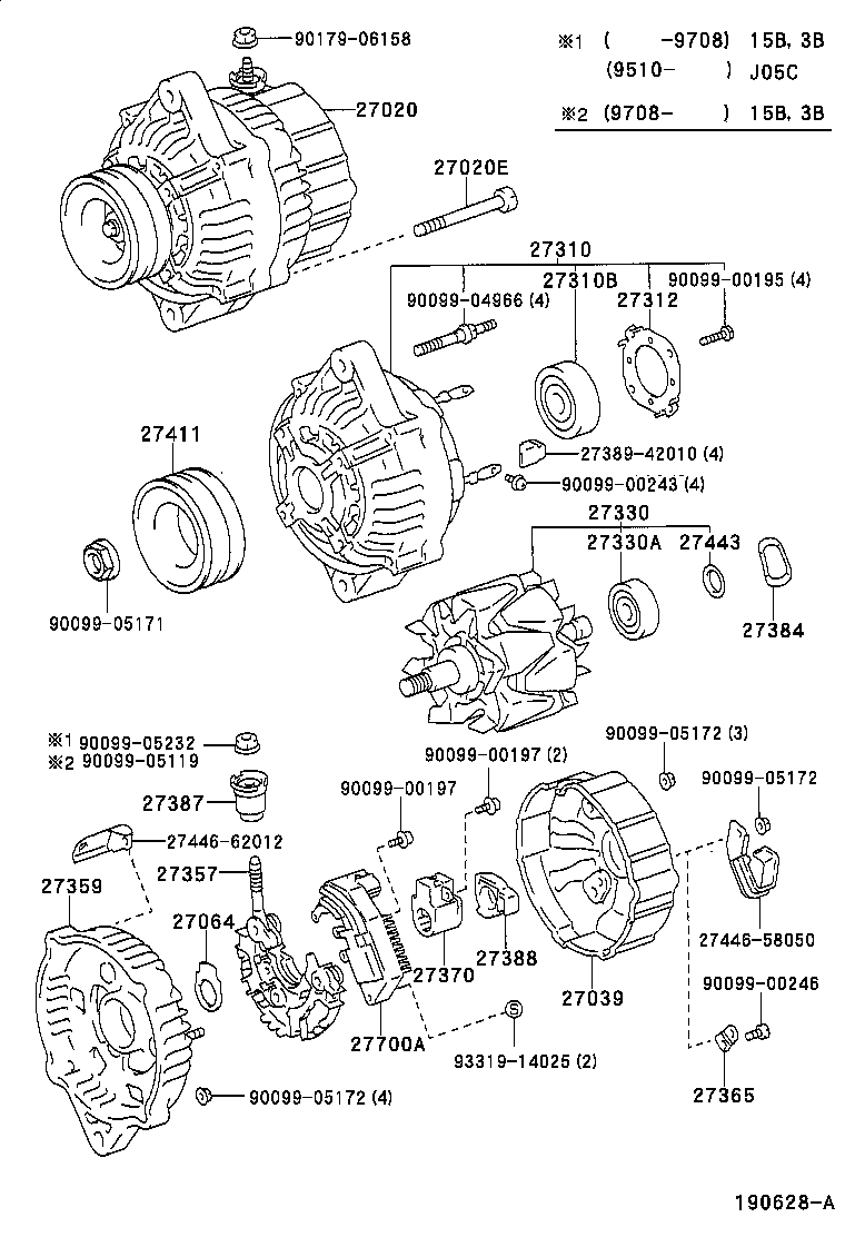  DYNA 200 TOYOACE G25 |  ALTERNATOR