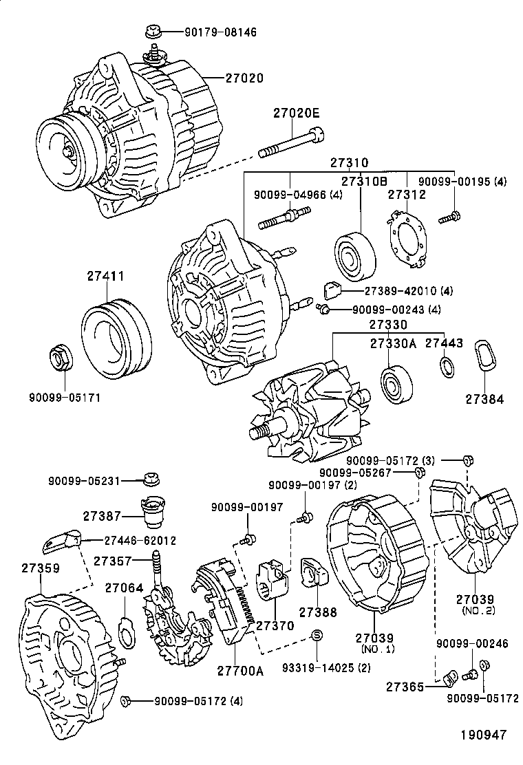  DYNA 200 TOYOACE G25 |  ALTERNATOR