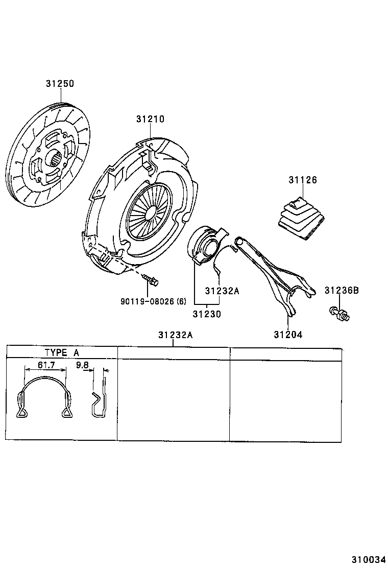  CARINA ED |  CLUTCH RELEASE FORK