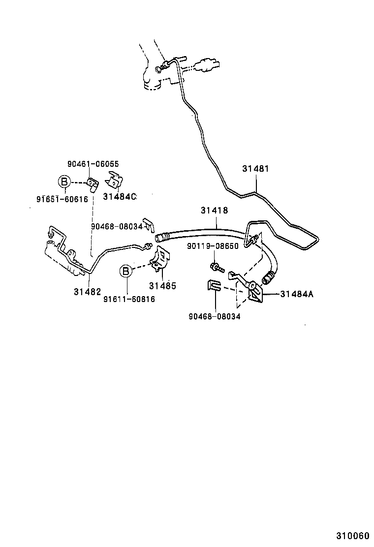 CARINA FF |  CLUTCH PEDAL FLEXIBLE HOSE