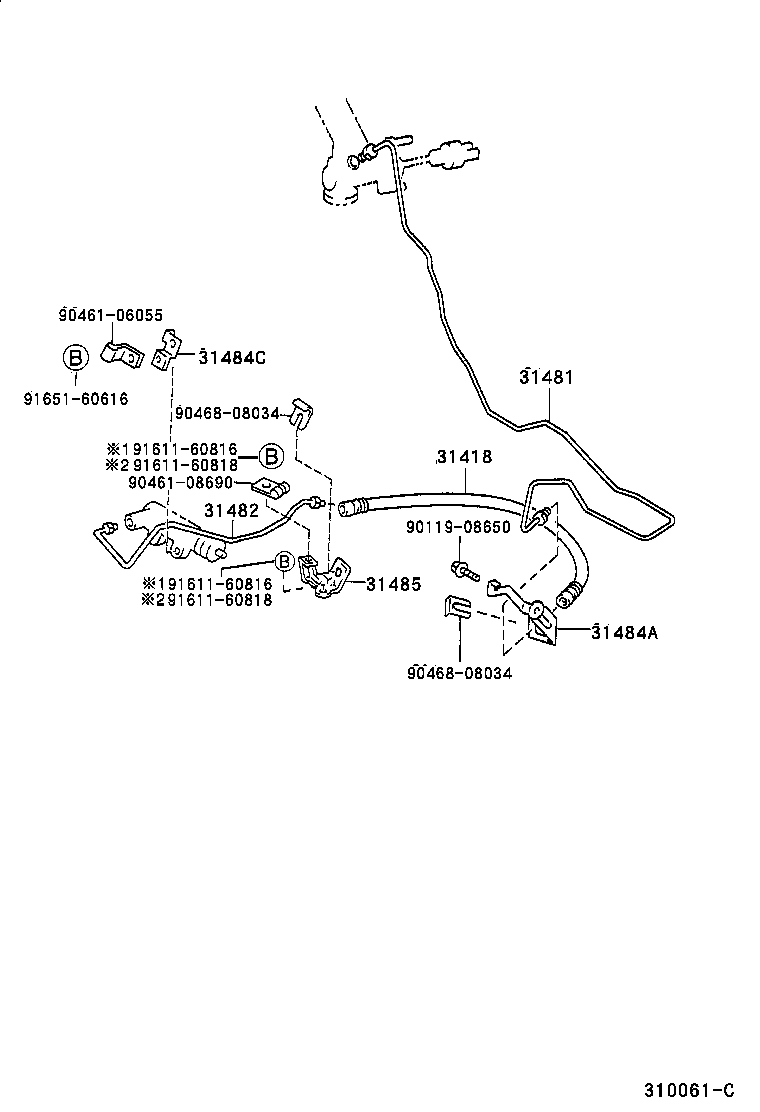  CARINA FF |  CLUTCH PEDAL FLEXIBLE HOSE