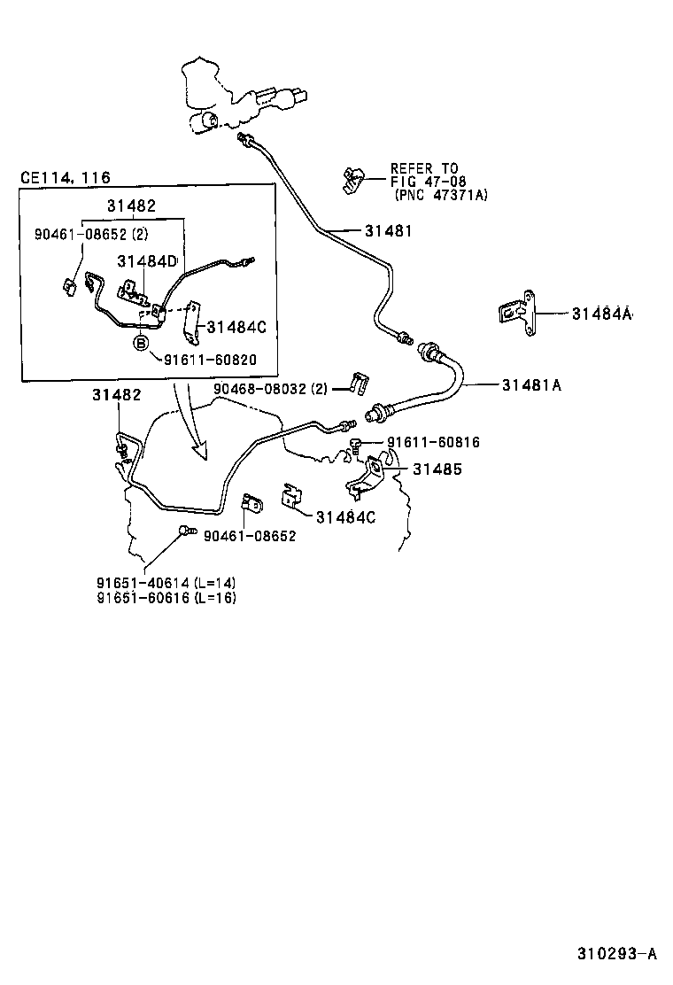  SPRINTER |  CLUTCH PEDAL FLEXIBLE HOSE