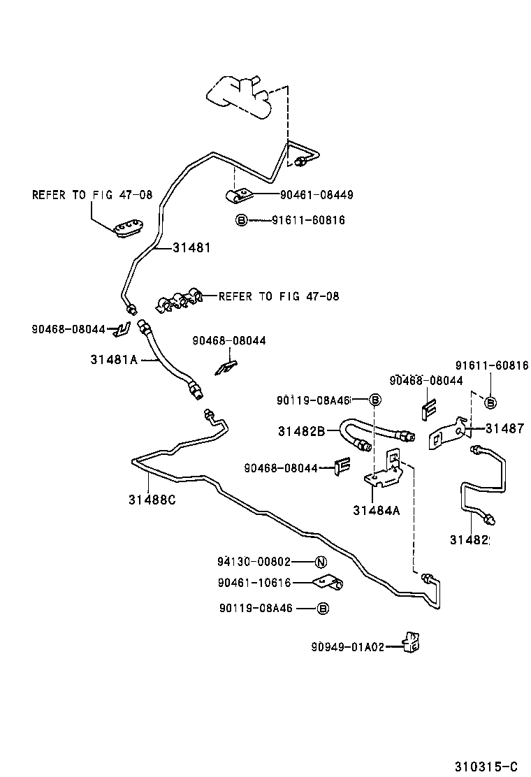  DYNA 200 TOYOACE G25 |  CLUTCH PEDAL FLEXIBLE HOSE