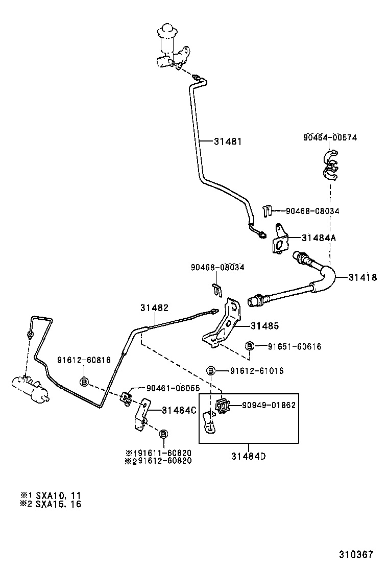  RAV4 |  CLUTCH PEDAL FLEXIBLE HOSE
