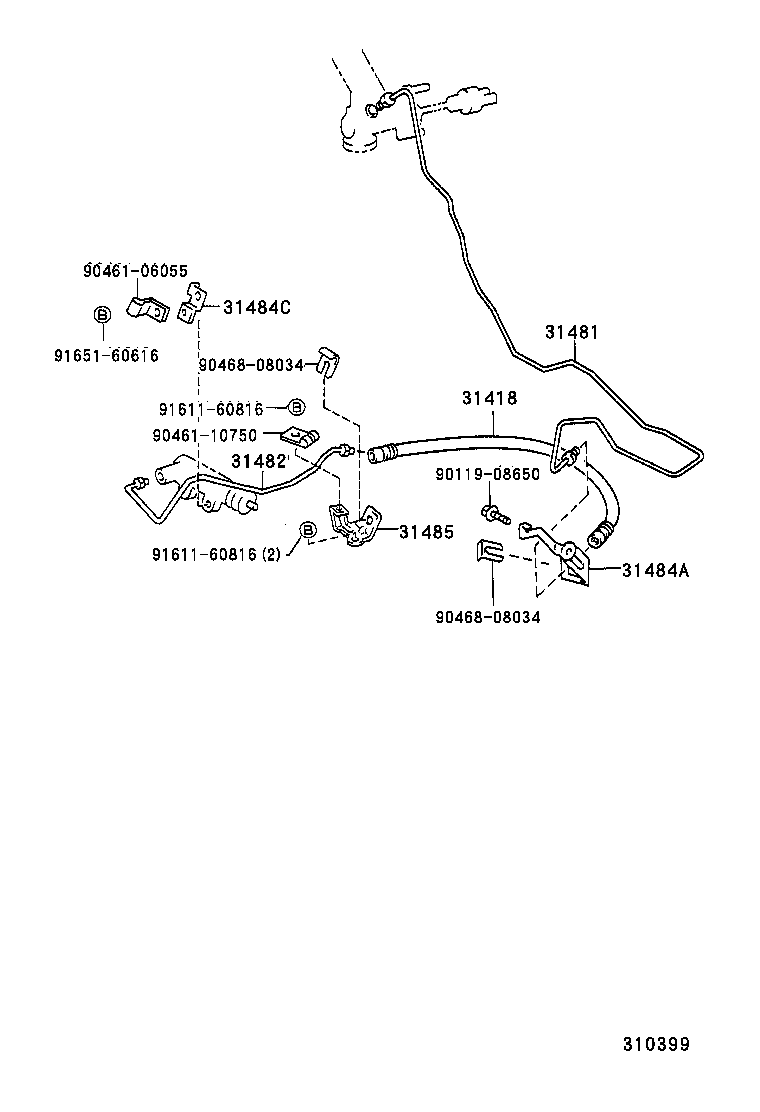  CALDINA |  CLUTCH PEDAL FLEXIBLE HOSE