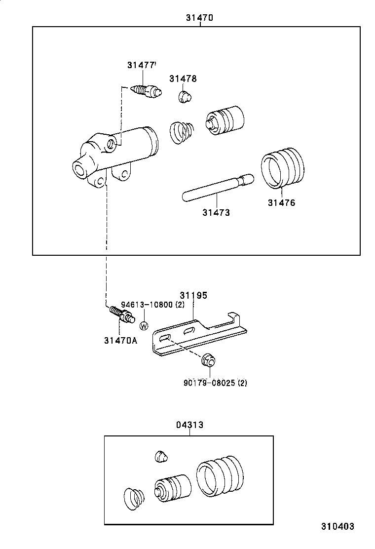  DYNA 200 TOYOACE G25 |  CLUTCH RELEASE CYLINDER