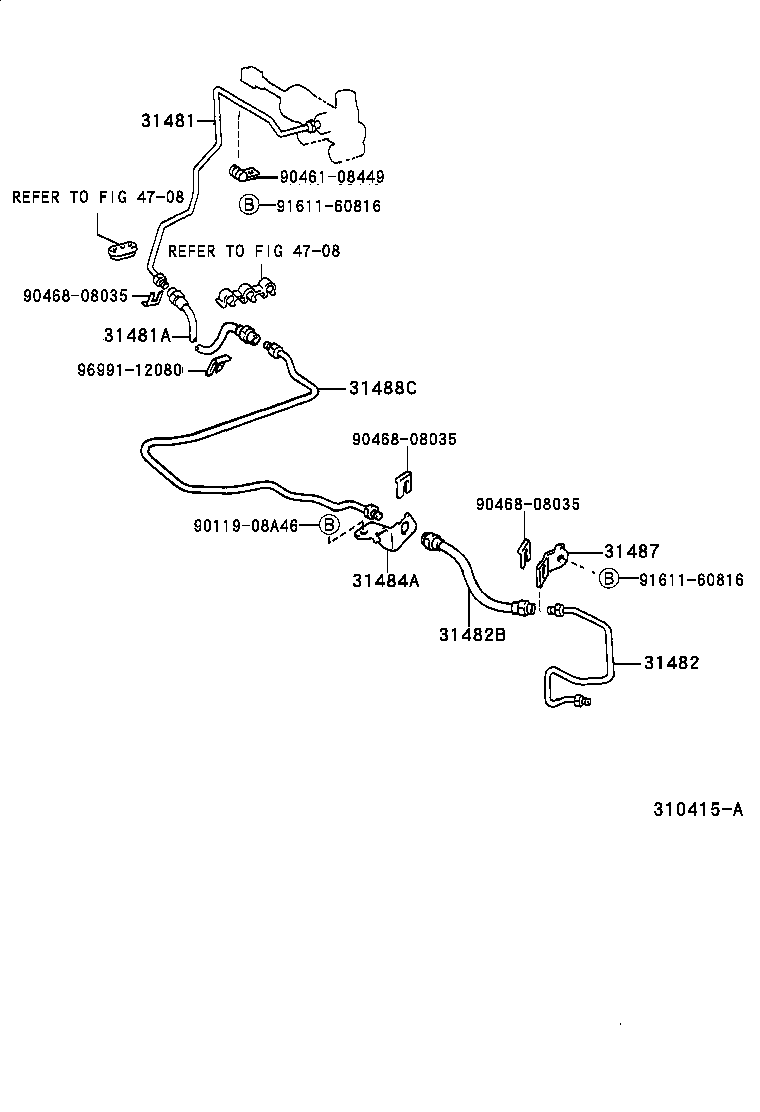  DYNA 200 TOYOACE G25 |  CLUTCH PEDAL FLEXIBLE HOSE