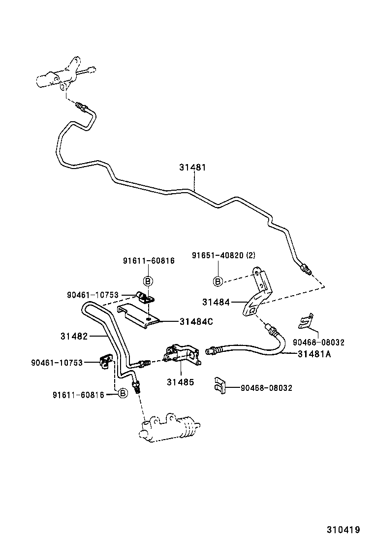  REGIUS TOURING HIACE |  CLUTCH PEDAL FLEXIBLE HOSE