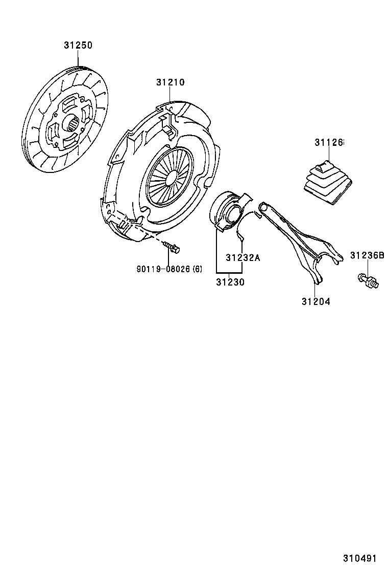  CALDINA |  CLUTCH RELEASE FORK