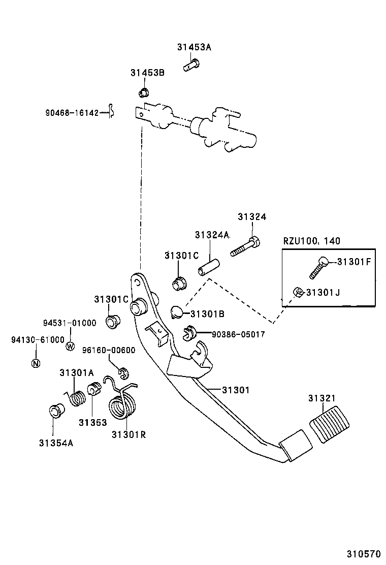  DYNA 200 TOYOACE G25 |  CLUTCH PEDAL FLEXIBLE HOSE