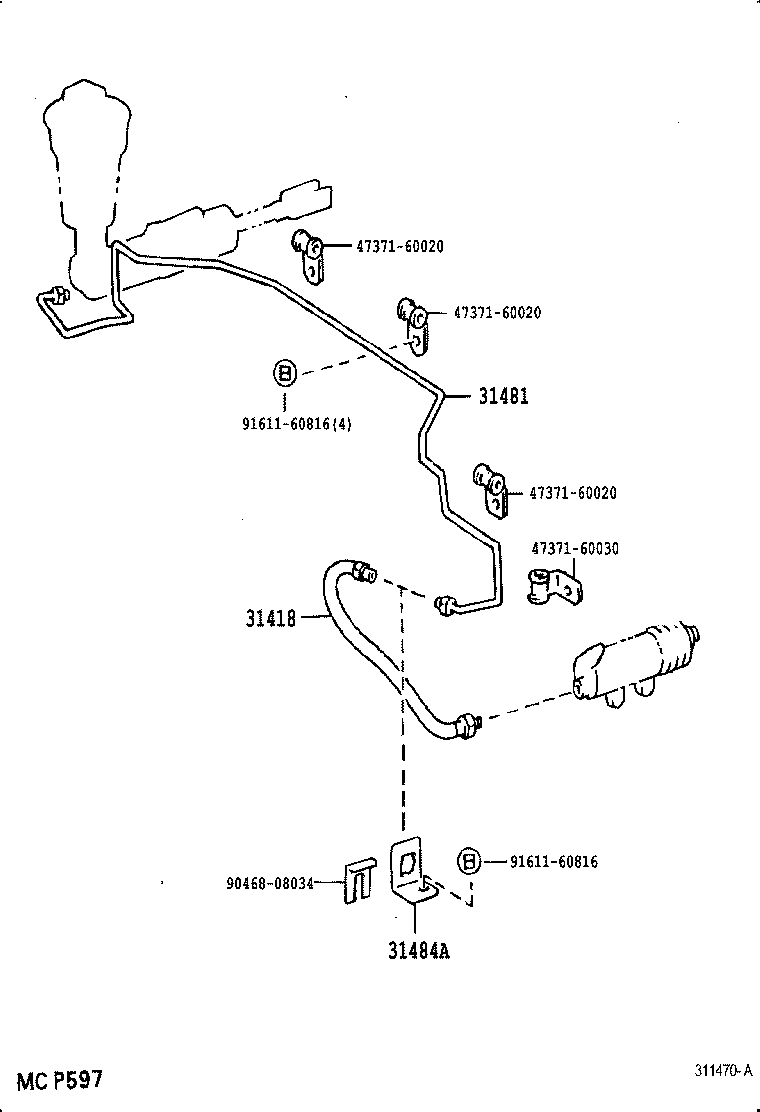  LAND CRUISER S T H T |  CLUTCH PEDAL FLEXIBLE HOSE