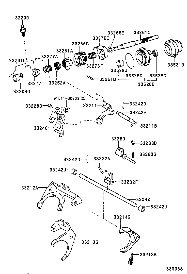  CARINA FF |  GEAR SHIFT FORK LEVER SHAFT MTM