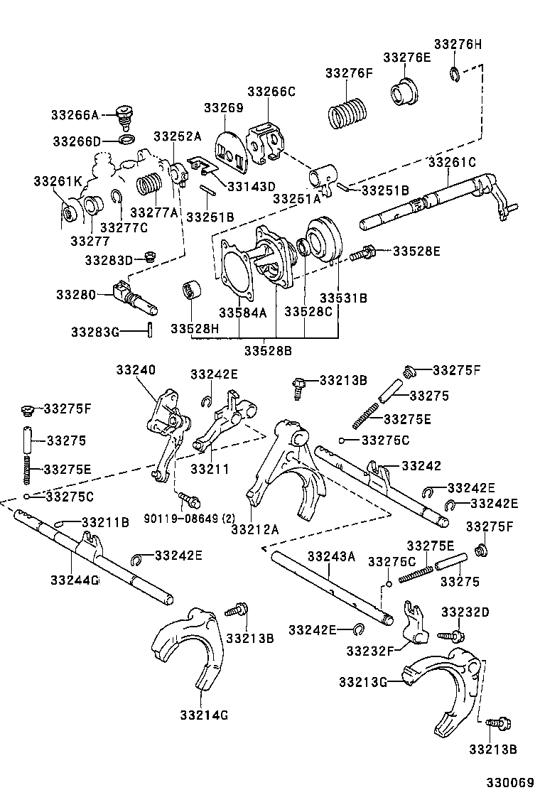 CARINA FF | GEAR SHIFT FORK LEVER SHAFT MTM