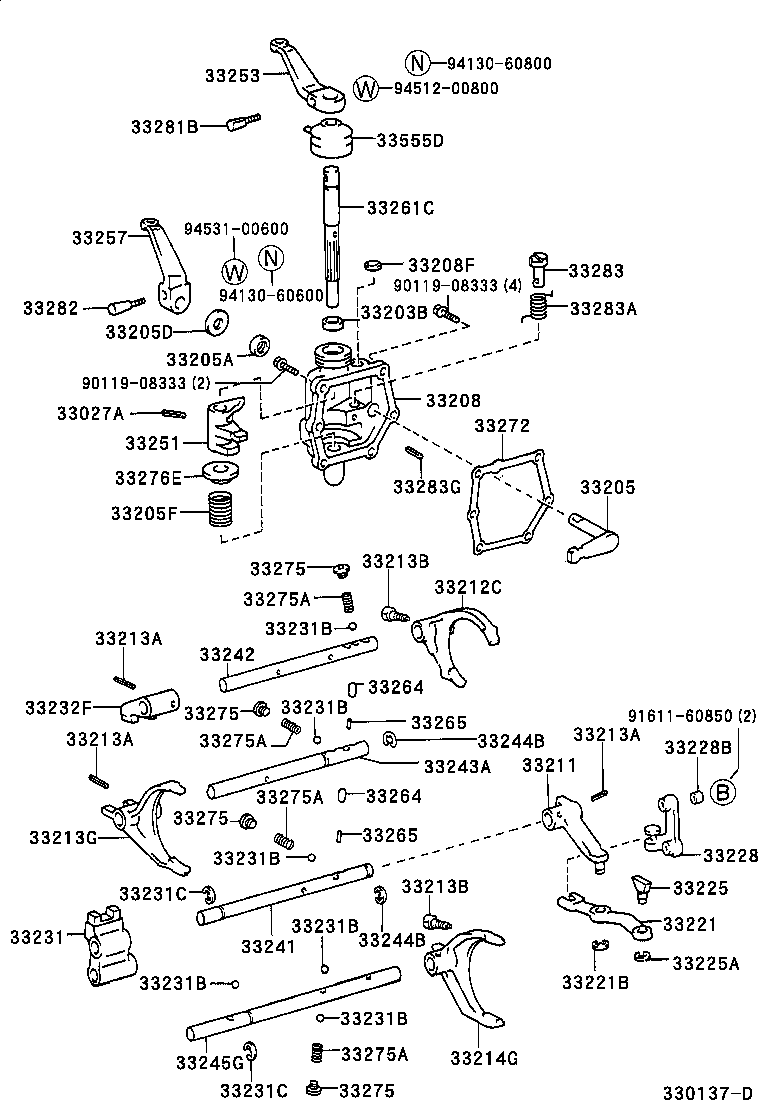 HIACE REGIUSACE | GEAR SHIFT FORK LEVER SHAFT MTM