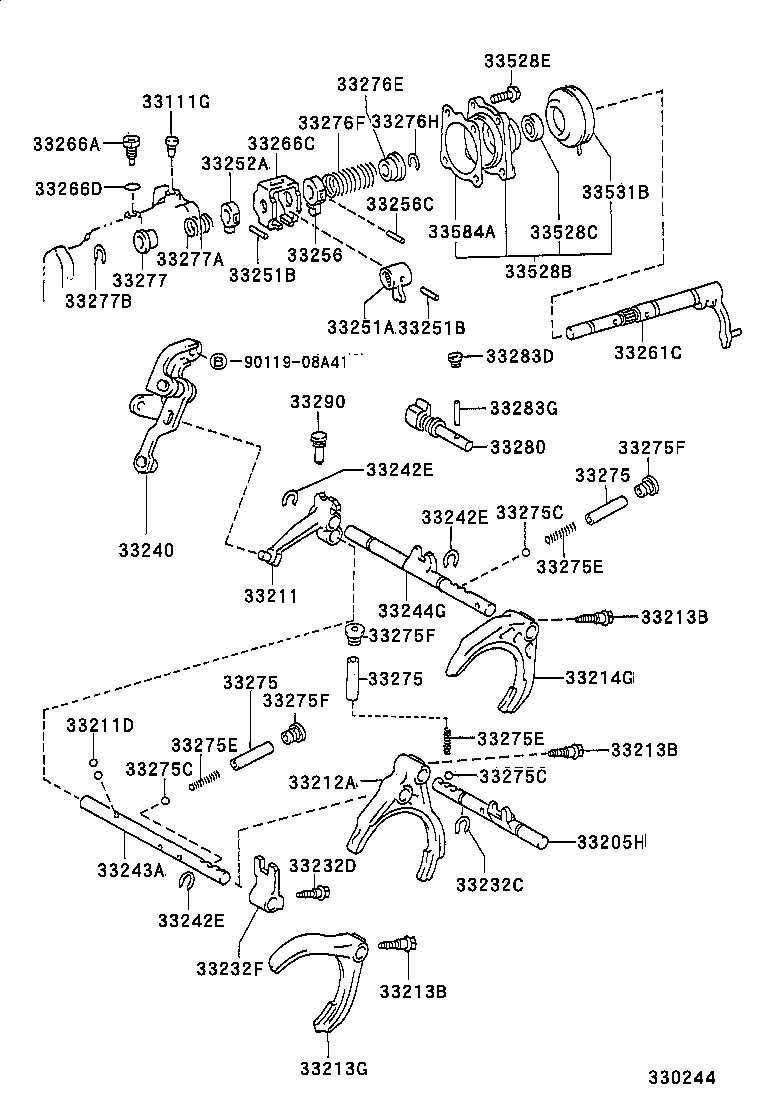  LVN CRE TRN MRN |  GEAR SHIFT FORK LEVER SHAFT MTM