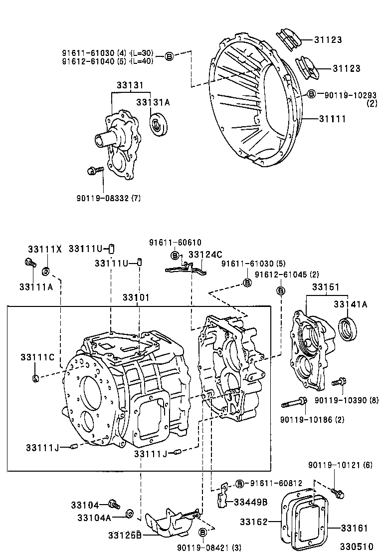  DYNA 200 TOYOACE G25 |  CLUTCH HOUSING TRANSMISSION CASE MTM
