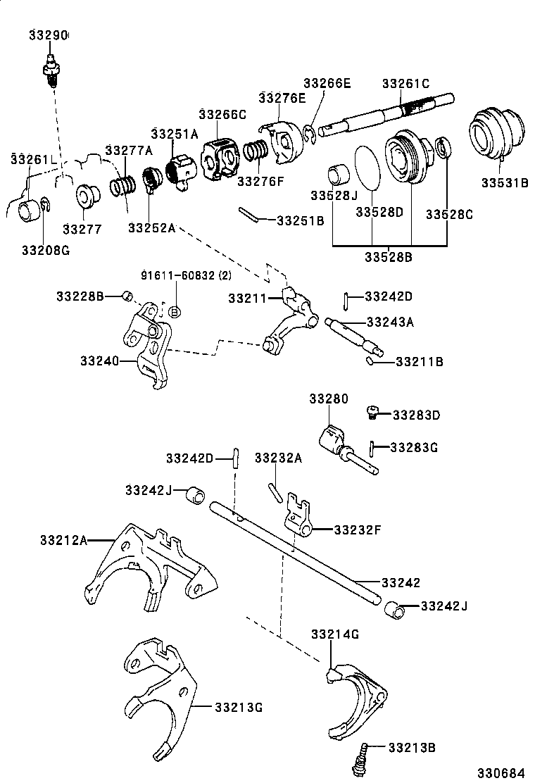  CALDINA |  GEAR SHIFT FORK LEVER SHAFT MTM
