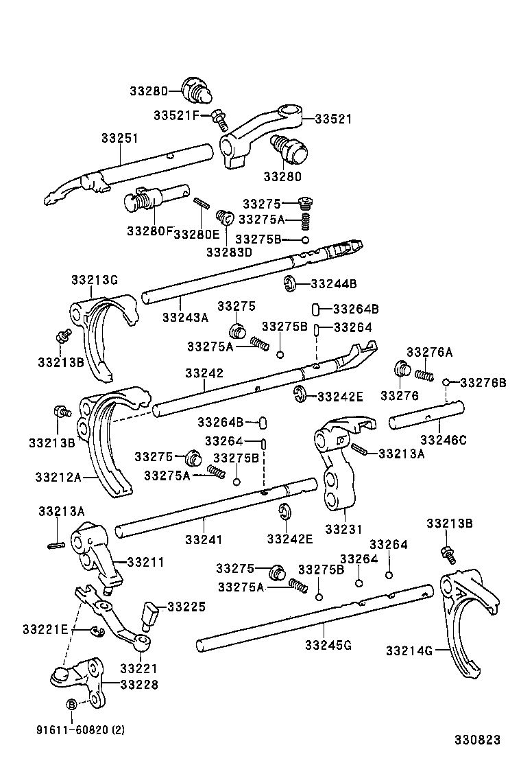  SOARER |  GEAR SHIFT FORK LEVER SHAFT MTM