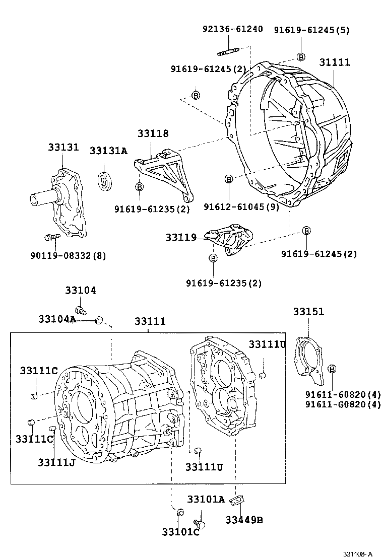  LAND CRUISER S T H T |  CLUTCH HOUSING TRANSMISSION CASE MTM