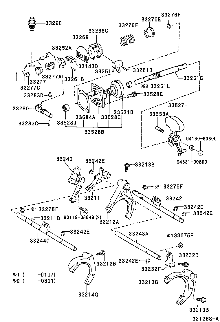  RAV4 J L |  GEAR SHIFT FORK LEVER SHAFT MTM