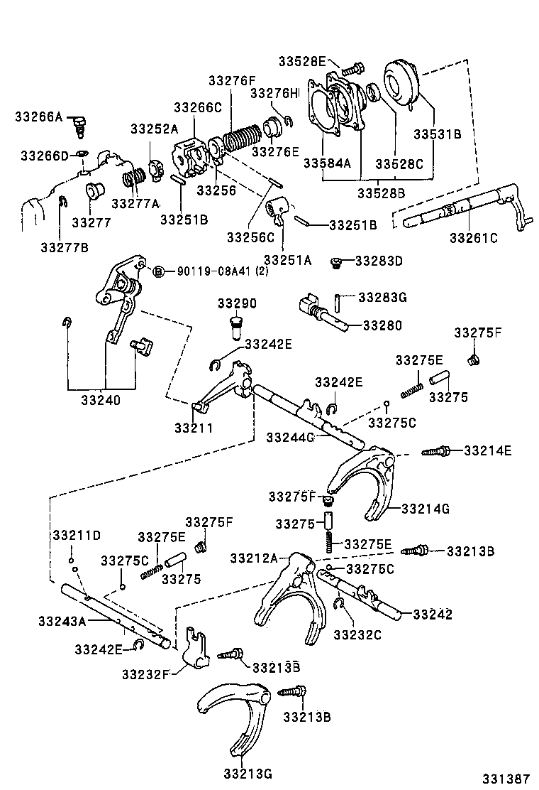  CALDINA |  GEAR SHIFT FORK LEVER SHAFT MTM