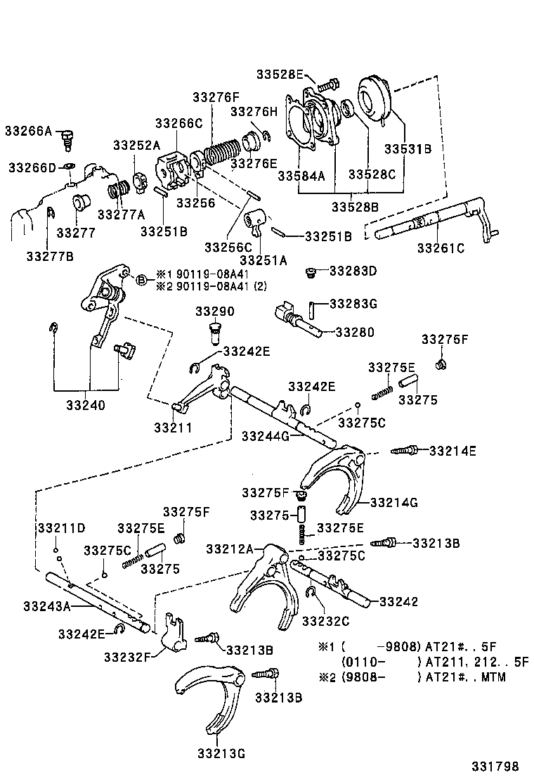  CARINA FF |  GEAR SHIFT FORK LEVER SHAFT MTM